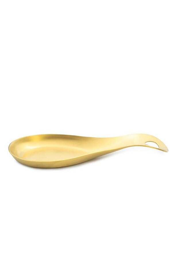 Cuisine Art Stainless Steel Spoon Rest – Shiny Gold Kitchen Essential