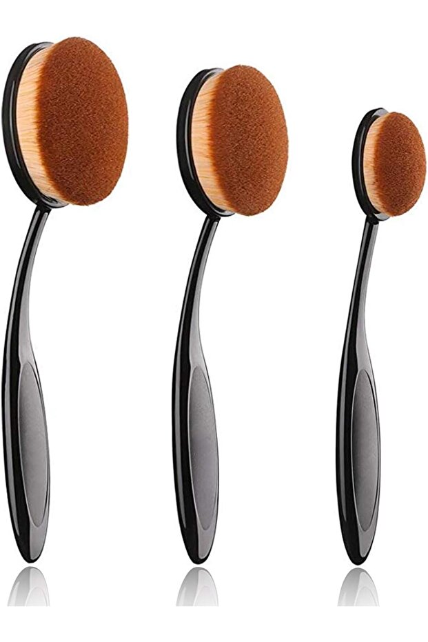 Oval Makeup Brush Set Upgraded 3pcs