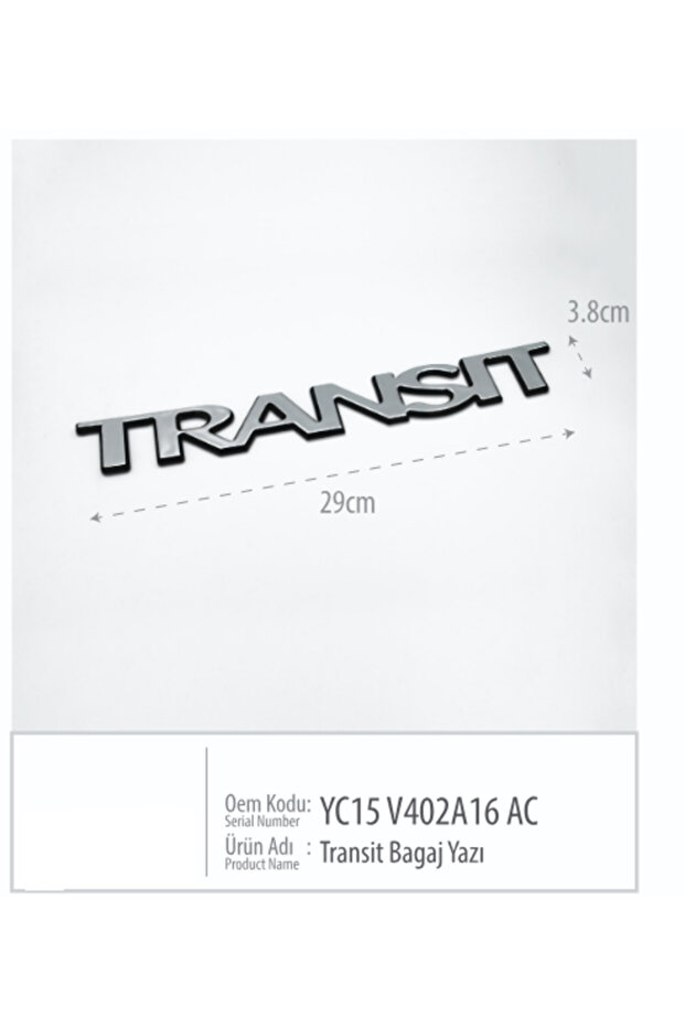 Transit Luggage Lettering – Chrome Metallic, Straight and Combined Letters, Durable and Stylish Design (2000-2006)