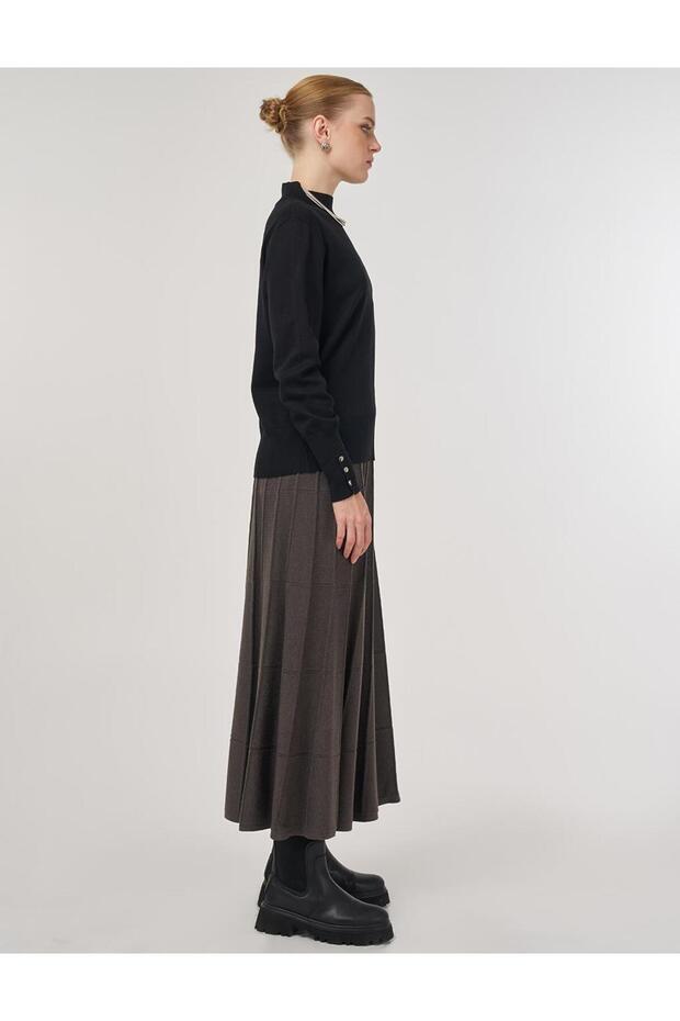 Basic Viskon Triko Kazak Siyah - 5