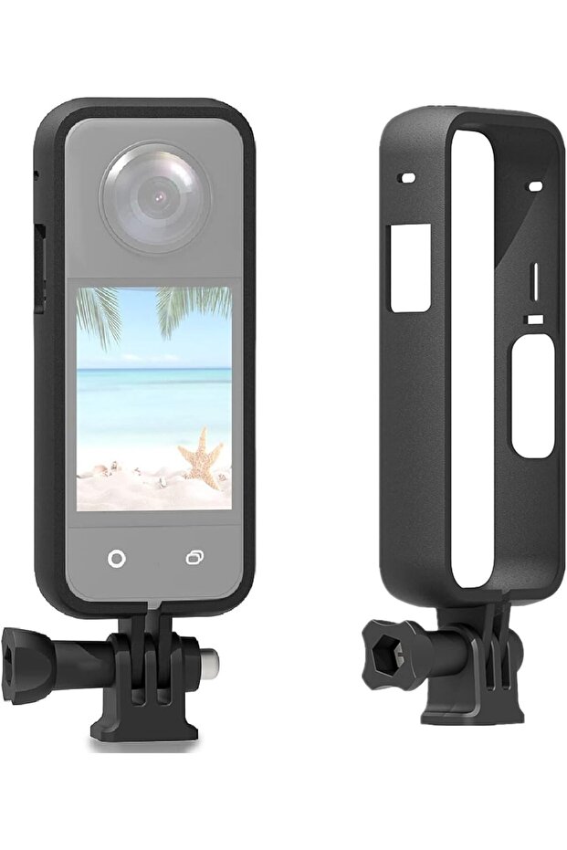Protective Frame For Insta360 One X3 | Two Cold Shoe Mounting Ports Bracket AccessoriesBlack