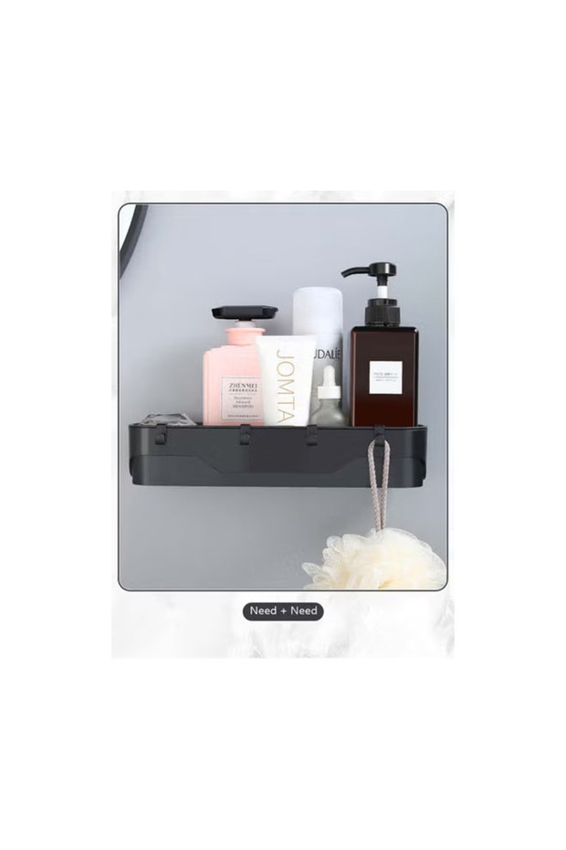 Wall Mounted Multifunctional Storage Shelf Black 30x10x6cm