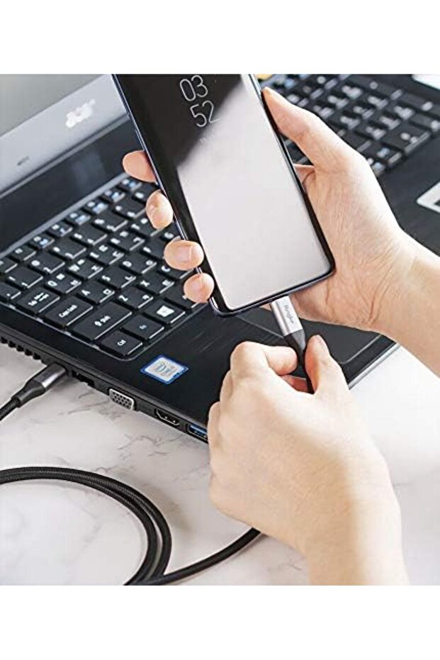 كابل USB من النوع C إلى C (4 أقدام) | أسود - 5