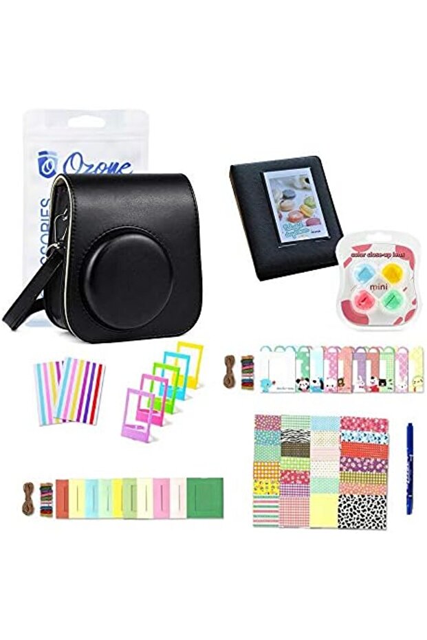 Fujifilm Accessories Set, Instax Mini 11 Case PU Leather with Strap With Accessories -Black