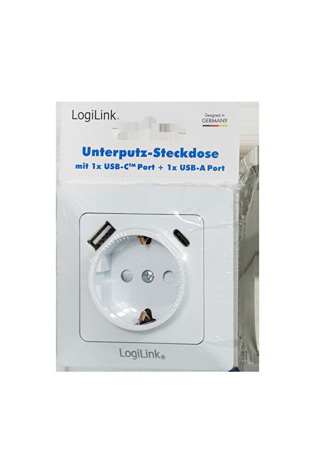 PA0253 wall socket, 1 socket, 1x USB-A 5 V/2.1 A (10.5 W), 1xUSB-C PD 18W, White - 8