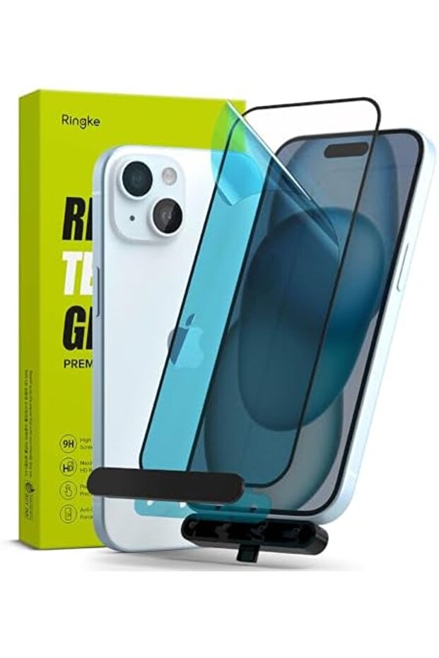 iPhone 15 Screen Protector | Full Tempered Glass Cover With Installation Jig