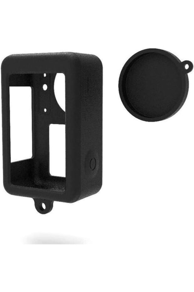 Protective Silicone Cover for DJI Osmo Action 3 Camera Case + Lens Protector Cap Guard Black