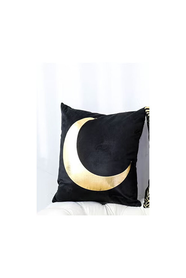 e Shining Crescent Printed Design Cushion Covers Decor Throw Pillow Cover Gold Decorative