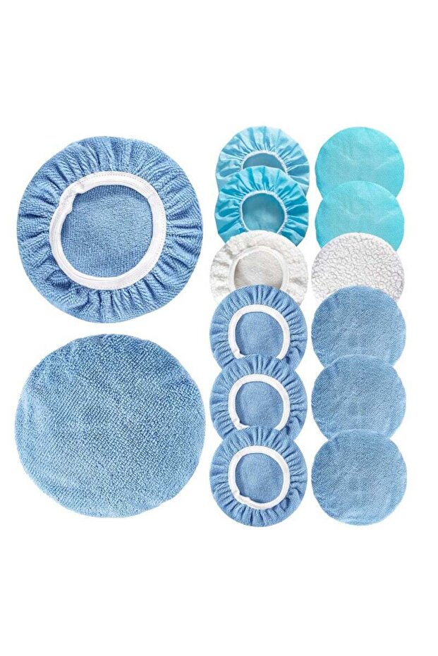12PCS Car Buffing Pads - Car Polishing Bonnet Pad Buffing Pads 5 to 6 Inches Microfiber Polishing Pa