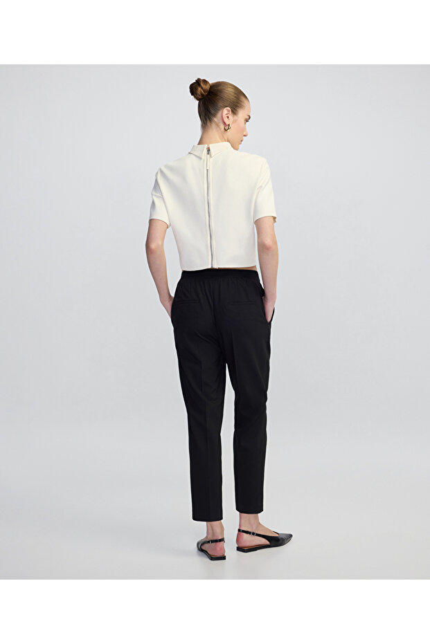 Elastik bel cepli pantolon - 6