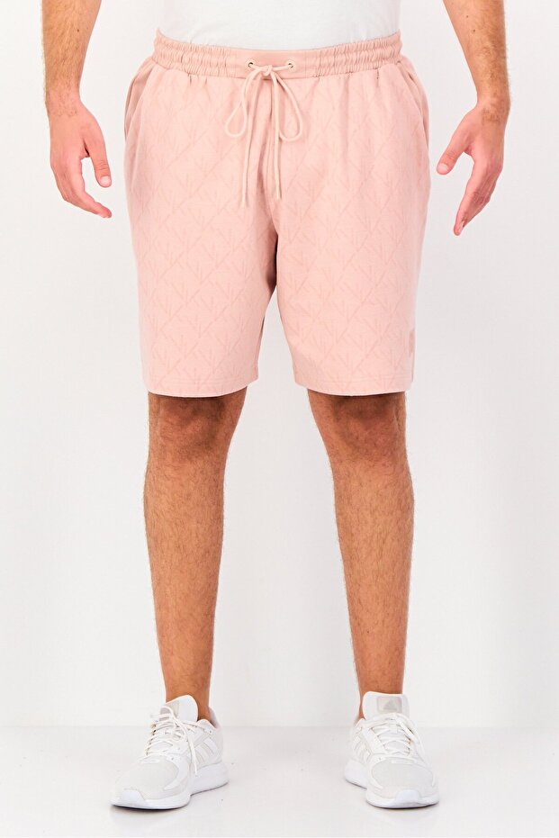 Men Sportswear Fit Brand Logo Training Shorts, Rose Pink