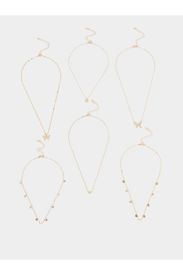 Set of 7 - Embellished Layered Necklace