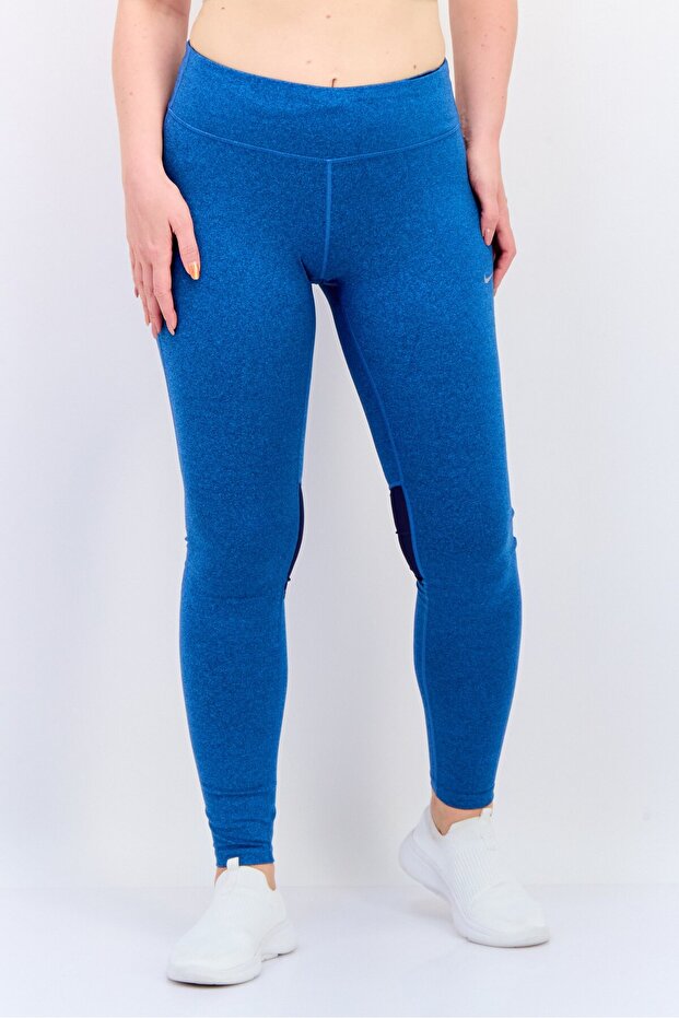 Women Tight Fit Running Leggings, Blue