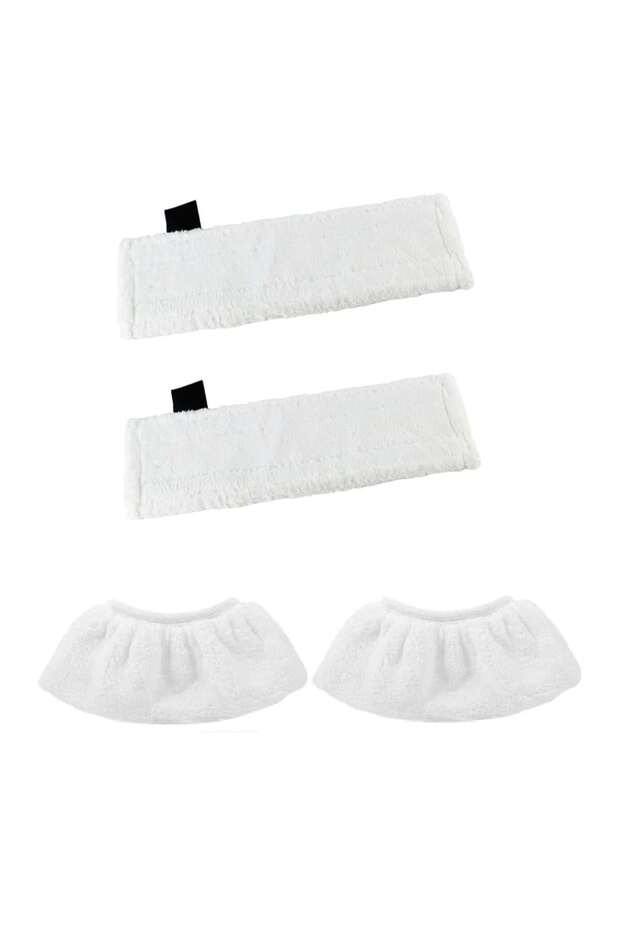 Set of 4 cloths/pads 2 x EasyFix hand nozzle and 2 x floor nozzle compatible with Karcher SC1 SC2 SC3 SC4 SC5 - 1