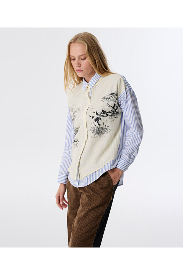 ÇİFT PARÇA GÖRÜNÜMLÜ GÖMLEK - 5