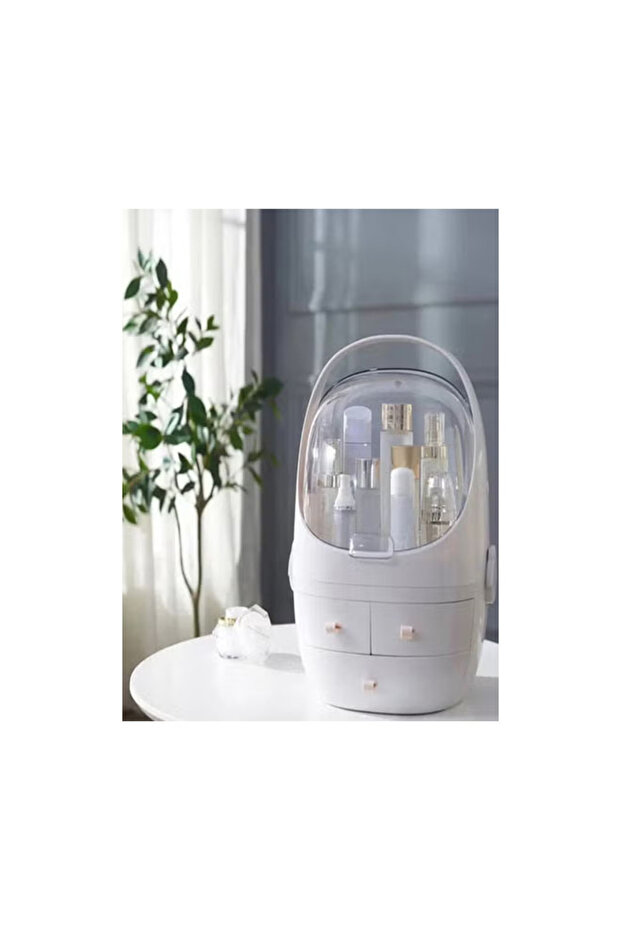 درج تخزين المكياج المحمول باللون الأبيض - 1