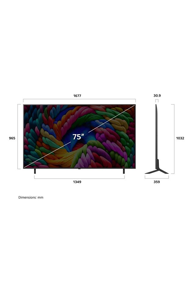 75NANO90A6BZ 75 inç 190 cm UHD 4K Smart TV AI Sihirli Kumanda webOS25,Uydu Al - 4