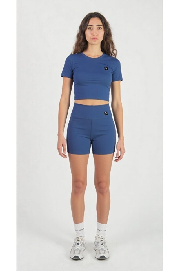 Women's High Waist Gathering Biker Shorts Short Sports Leggings