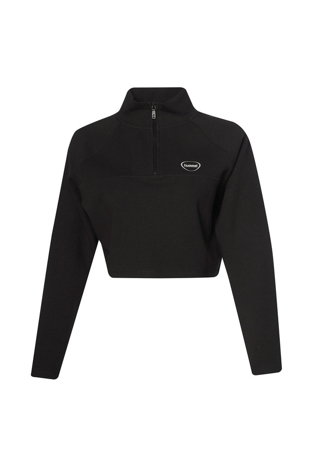 Tech Kadın Siyah Bisiklet Yaka Sweatshirt - 2