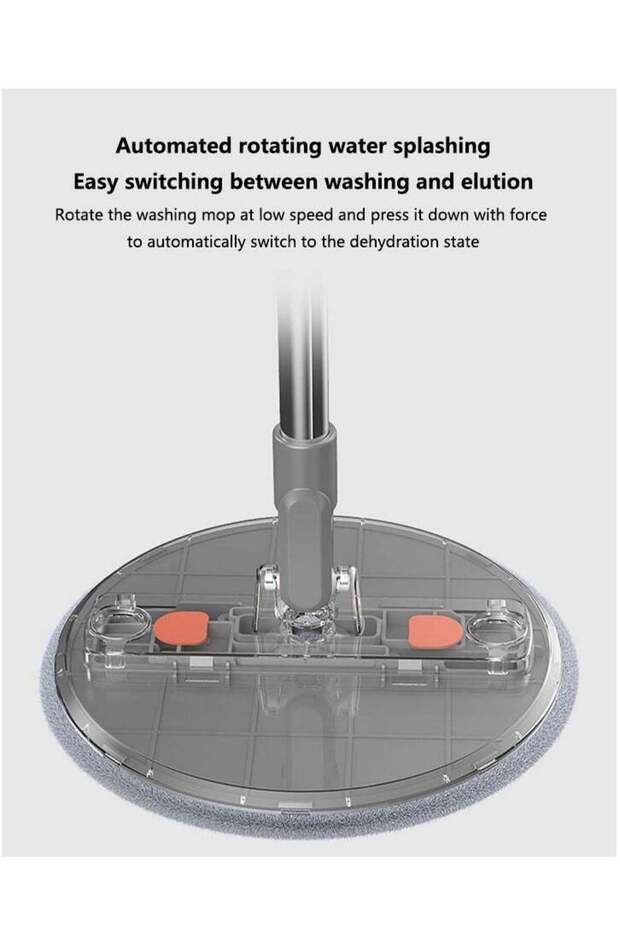 Spin Mop & Bucket Set, with 6 Washable ,180° Rotating Mop Head ,Wet Dry Use , Reusable Pad - 2