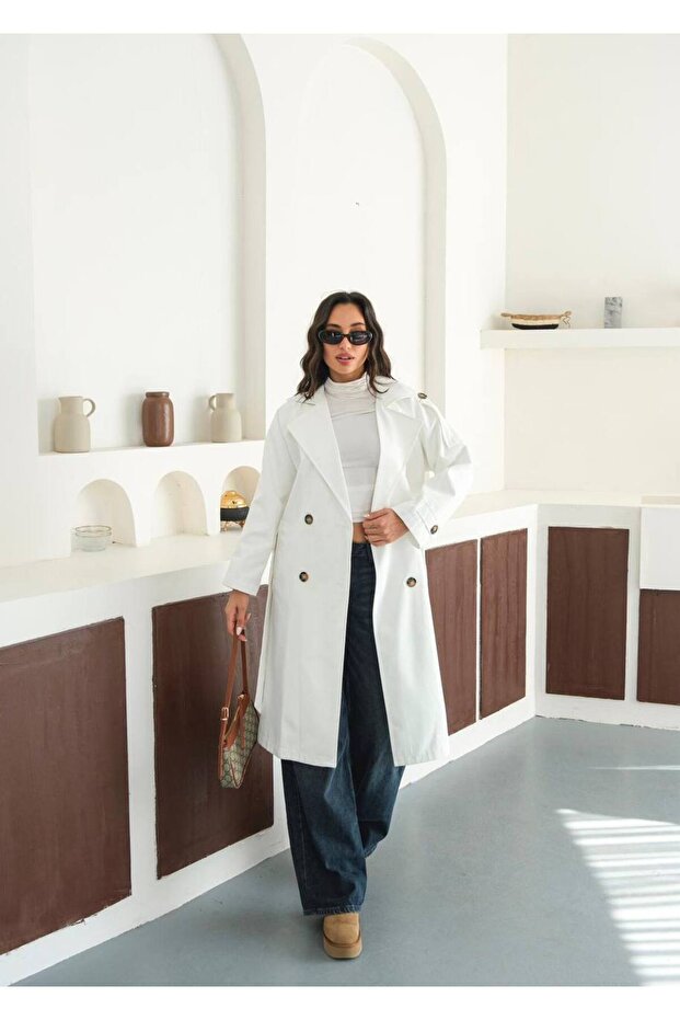 Women's Premium Buttoned Trench Coat