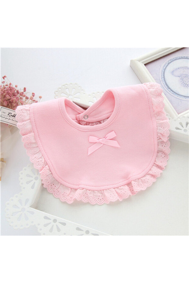 One Size circle pink 0-24Month Baby Bibs For Girls Boys 100% Cotton Gentleman Princess Style Fashion