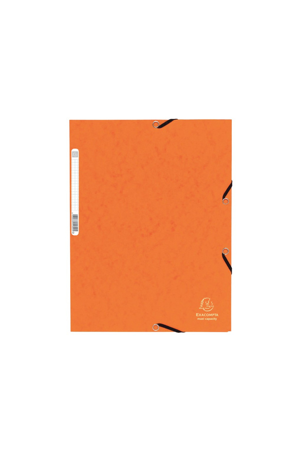Cardboard folder with elastic, Orange - 1