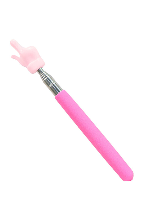 Pink Etractable Teaching Stick Finger Design Whiteboard Pointer Handheld Presenter Finger Reading St