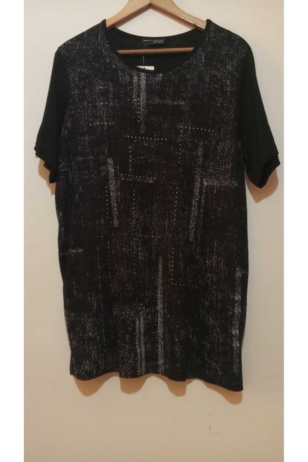 Plus Size Viscose Luxury Stone Embroidered Modern Short Sleeve Mother Combed Cotton