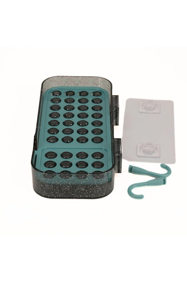 Multi-Function Sponge Soap Box | Tile Mounted Soap Dish | Punch-Free Wall Hanging Bathroom Soa