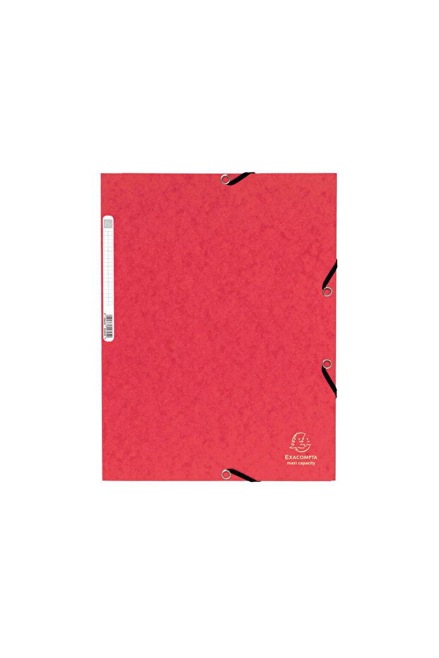 Cardboard folder with elastic, Red - 1