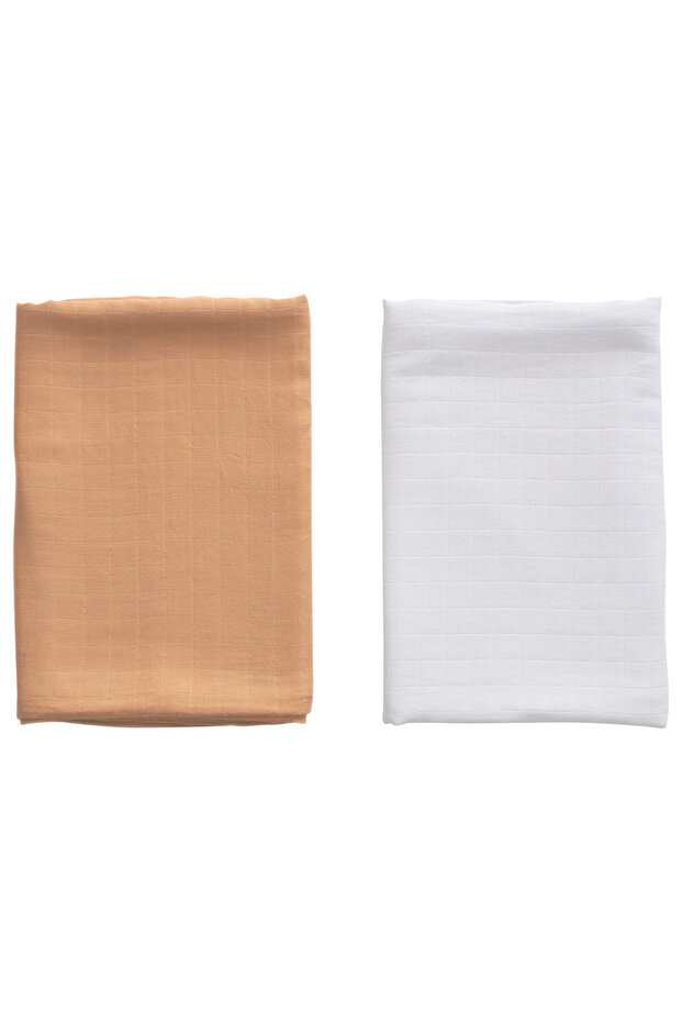 Set of 2 Organic Bamboo Swaddle, Peaches & Cream