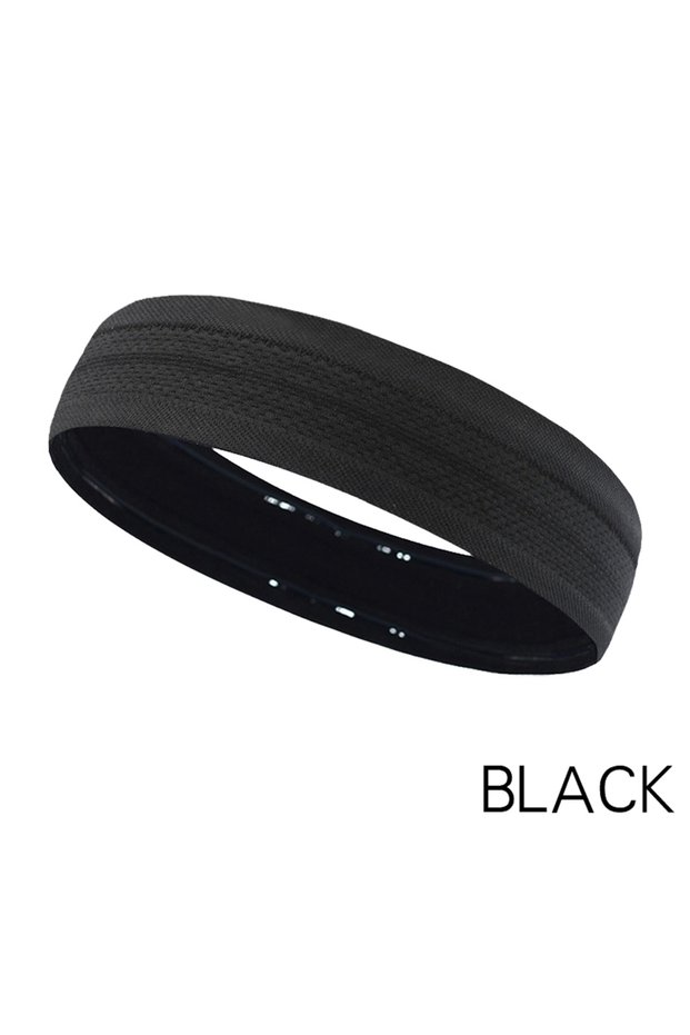 Black 1PC Workout Sweatband Yoga Running Fitness Sports Headband Cycling Tennis Hair Band Non Slip M