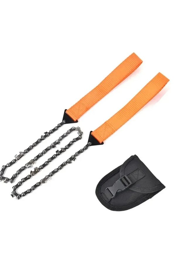 Orange Portable Survival Chain Saw Chainsaws Emergency Camping Hiking Tool Pocket Hand Tool Pouch Ou
