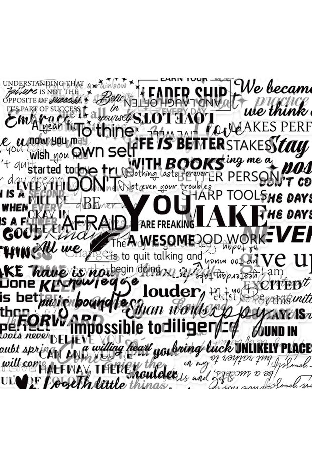 50PCS 50PCS Inspirational Graffiti Stickers in English Encouraging Stickers to Decorate Guitars Phon