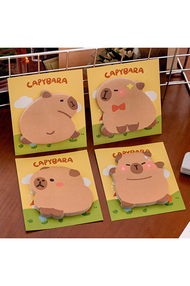 4 Pieces Mixed Color 4 Pieces Sticker Cute Kawaii Animal Sticky Notes Notepad Memo Pads Office Schoo