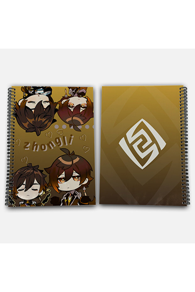 Genshin Impact Zhongli Checkered A4 School Notebook 72 Sheets Model 1 - 1
