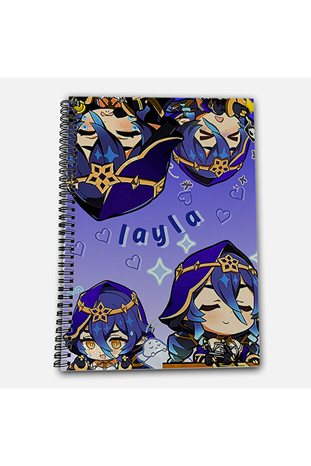 Genshin Impact Layla Striped A4 School Notebook 72 Sheets Model 1 - 2