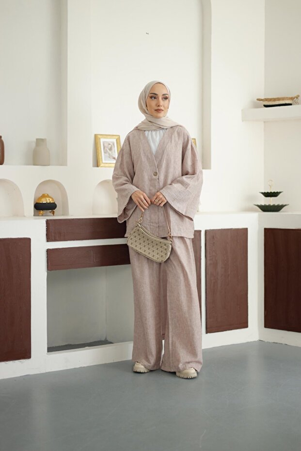 Single Button Jacket Set - 3