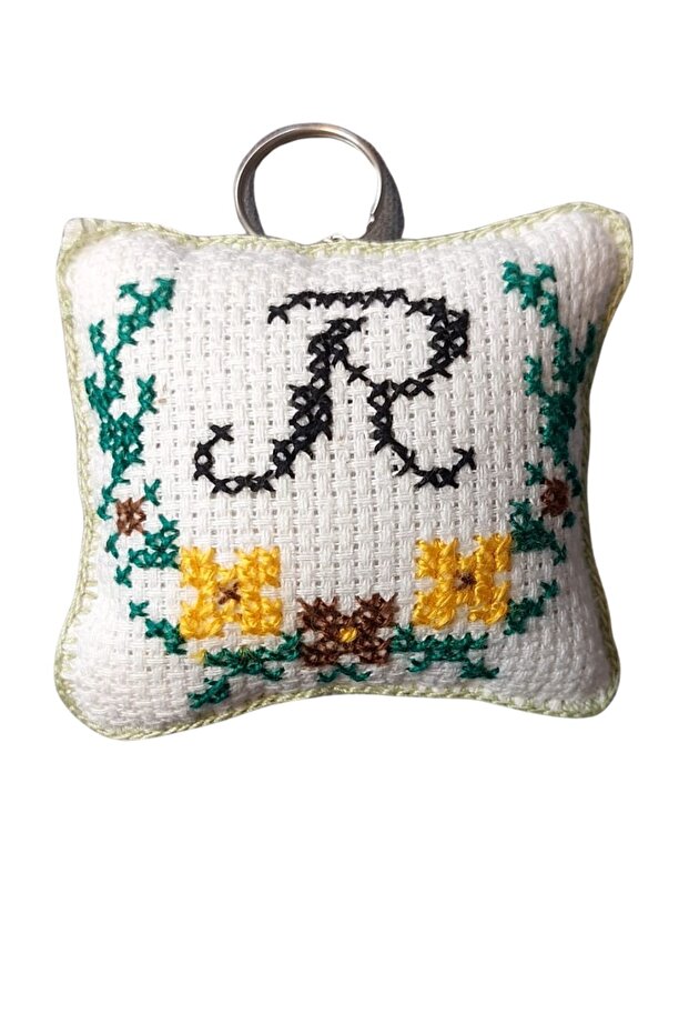 - Sibel 2453 6382 Handmade Letter R Cross Stitch Keychain