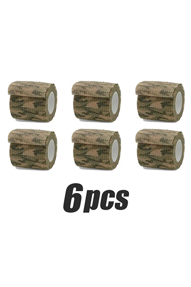 2.5 سم × 4.8 متر عشب - 6 قطع 6 قطع عشب تمويه رياضي ضمادة ذاتية اللصق شريط لف مرن إيلاستوبلاس