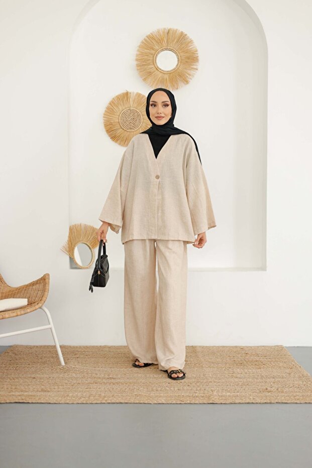 Single Button Jacket Set - 4