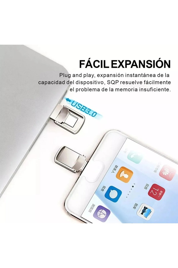 2 in 1 Typ-c + USB Girişli 64gb Yüksek Hızlı USB Flash Sürücü 3.0/2.0 - 6
