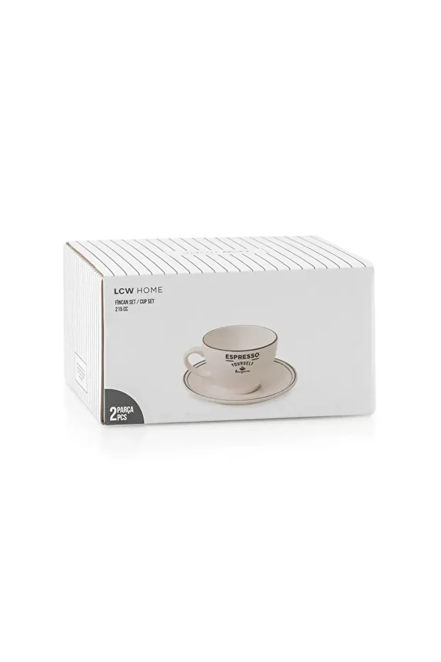 LCW HOME Ekru Baskılı Seramik Espresso Fincanı 215 Ml - 5