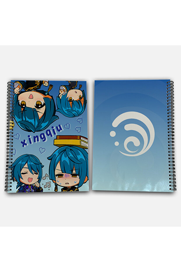 Genshin Impact Xingqiu Checkered A4 School Notebook 72 Sheets Model 1 - 1