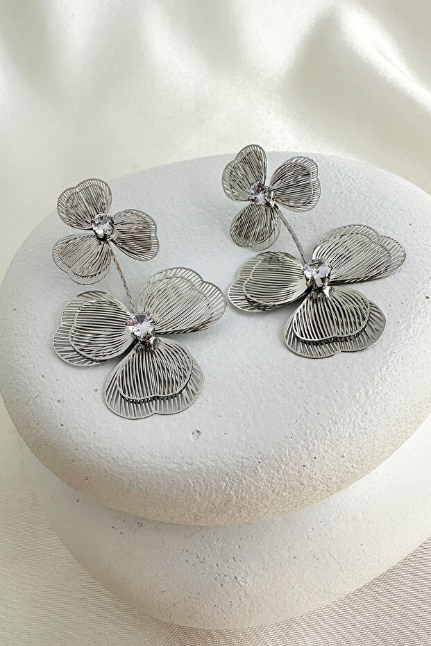 أقراط مرصعة بحجر واحد من Tel Nokta (6 سم) - 2