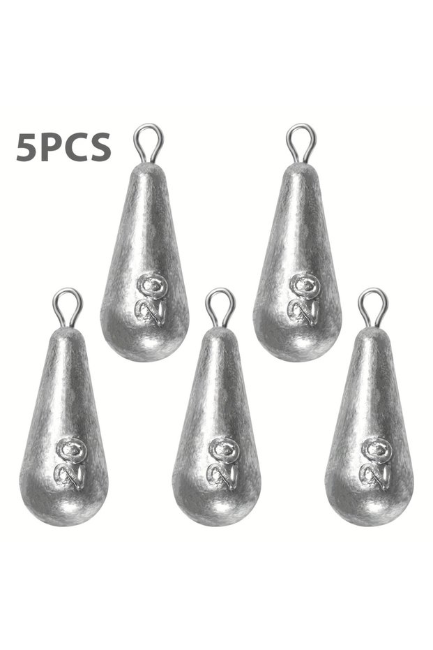 20g-0.71oz 5pcs Fishing Weights Sinkers, 10 Sizes Teardrop-Shaped Fishing Lead Sinkers, Bass Castin