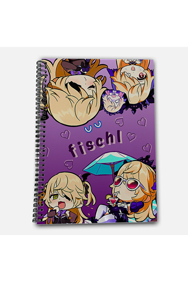 Genshin Impact Fischl Checkered A4 School Notebook 72 Sheets Model 1 - 2
