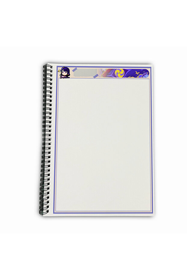 Genshin Impact Raiden Shogun Unlined A4 School Notebook 72 Sheets Model 3 - 5