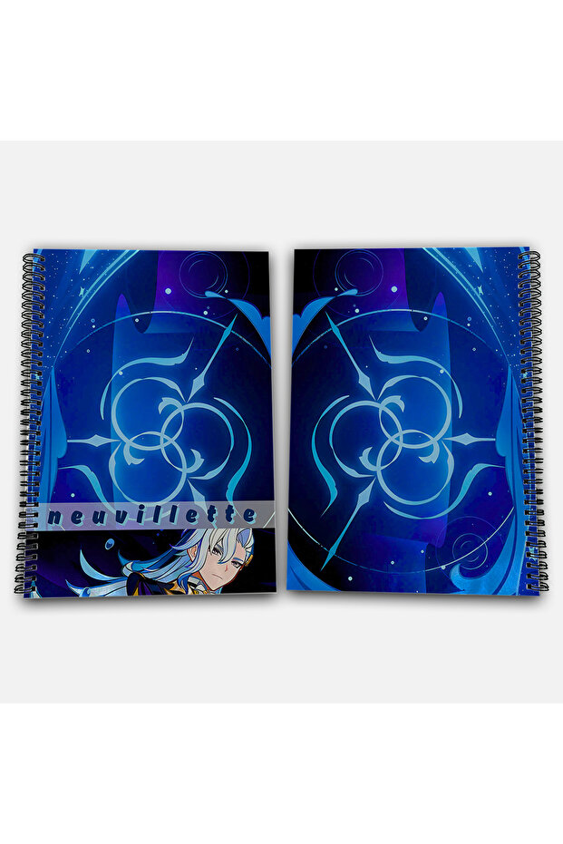 Genshin Impact Neuvillette Checkered A4 School Notebook 72 Sheets Model 3 - 1
